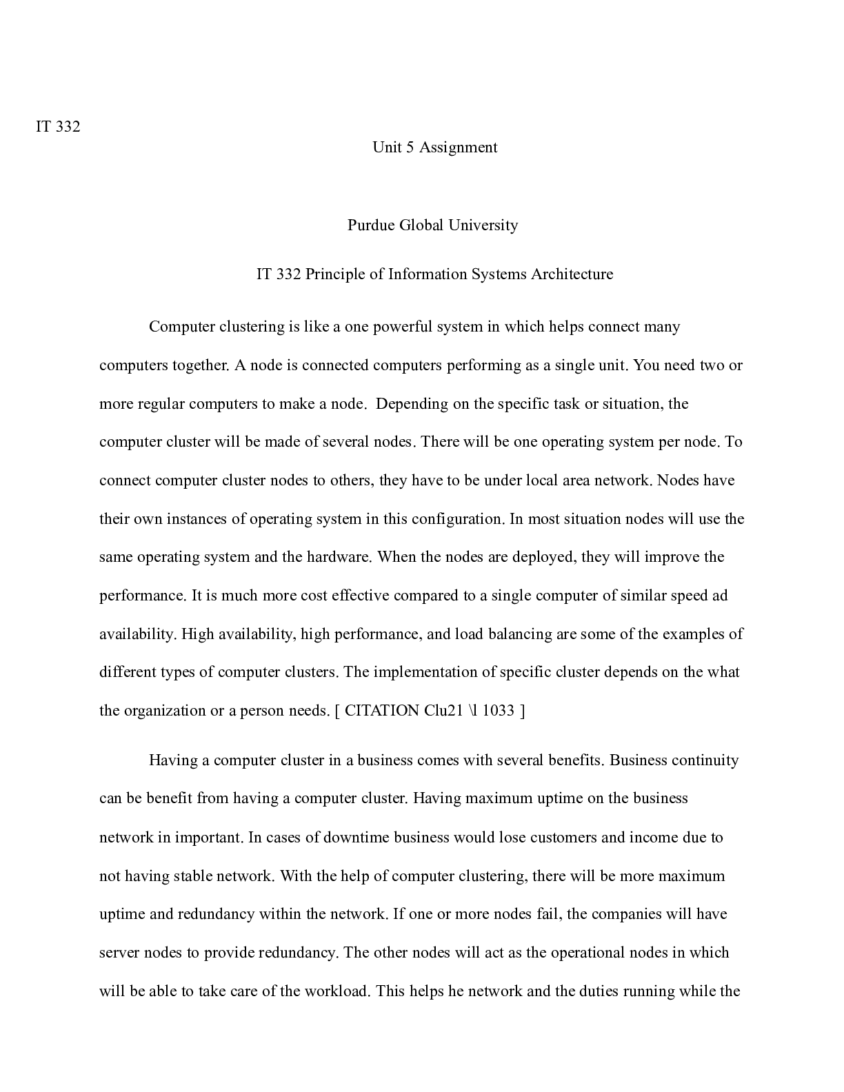 Preview image for IT332 Unit 5 Assignment.docx(1)    IT 332  Unit 5 Assignment  Purdue Global University  IT